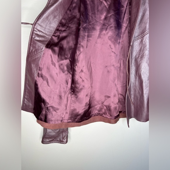 Vintage 90’s Metallic Purple Lamb Leather Jacket - Picture 5 of 13